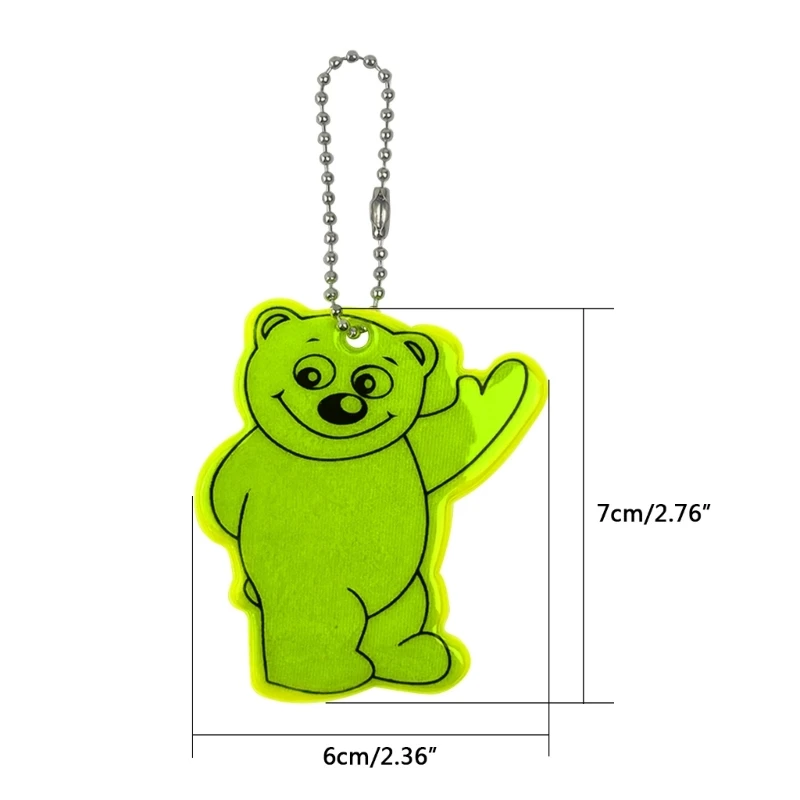 Safety Reflector Key Ring Bear Reflective Gear Keychain for Clothing Bag images - 6