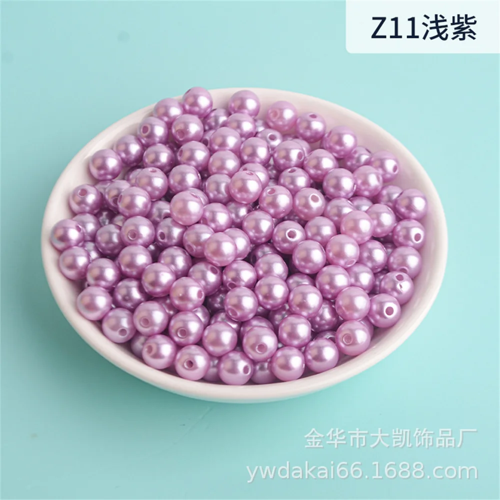 3mm-12mm 믹스 사이즈 퓨어 화이트/진주 직선 구멍 바느질 및 보석 만들기위한 라운드 모조 플라스틱 진주 비즈
