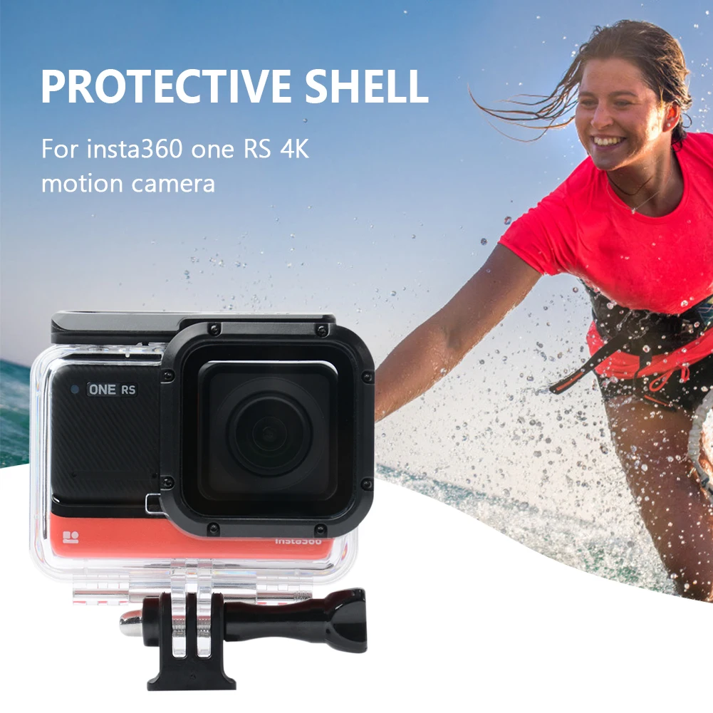 방수 보호 다이빙 케이스, 보호 쉘, 투명 지지대, 60m 스노클링, Insta360 One Rs 4k 액션 카메라용