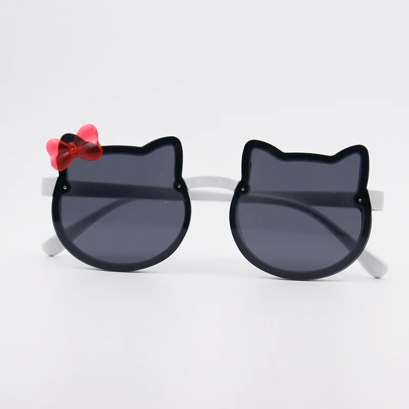 Gradient UV Resistant Sunglasses for Girls with Cute Cartoon Design