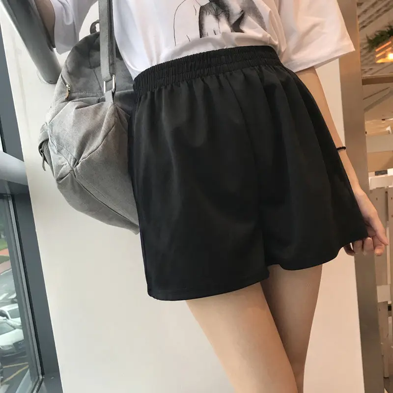 Women's Shorts Elastic Waist Short Pants for Woman To Wear Baggy Cargo Boxer Loose Cotton Outdoor Design Korean Style Elegant XL