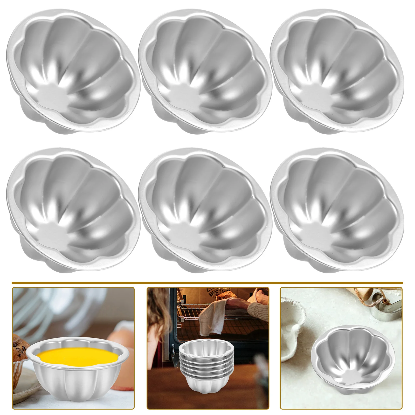 

Aluminum Egg Tart Mold Reusable Cupcake Pudding Muffin Cups Nonstick Fruit Cake Die Mold Pastry Baking Tools