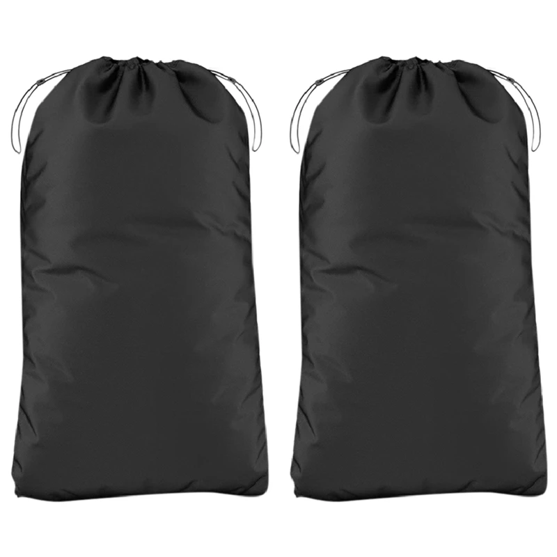 

2Piece Lawn Tractor Leaf Storage Bag Garden Mower Storage Bag Black 210D Oxford Cloth
