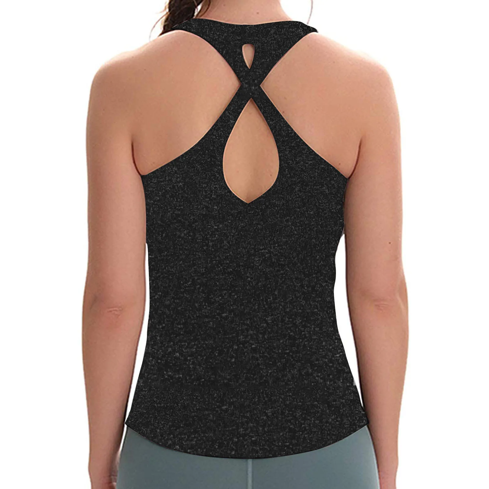 

Кроп-майка для занятий йогой, Racerback Texsure, бюстгальтеры для тренировок, тренажерного зала, женский жилет для бега, сексуальная спортивная рубашка без рукавов, спортивные топы