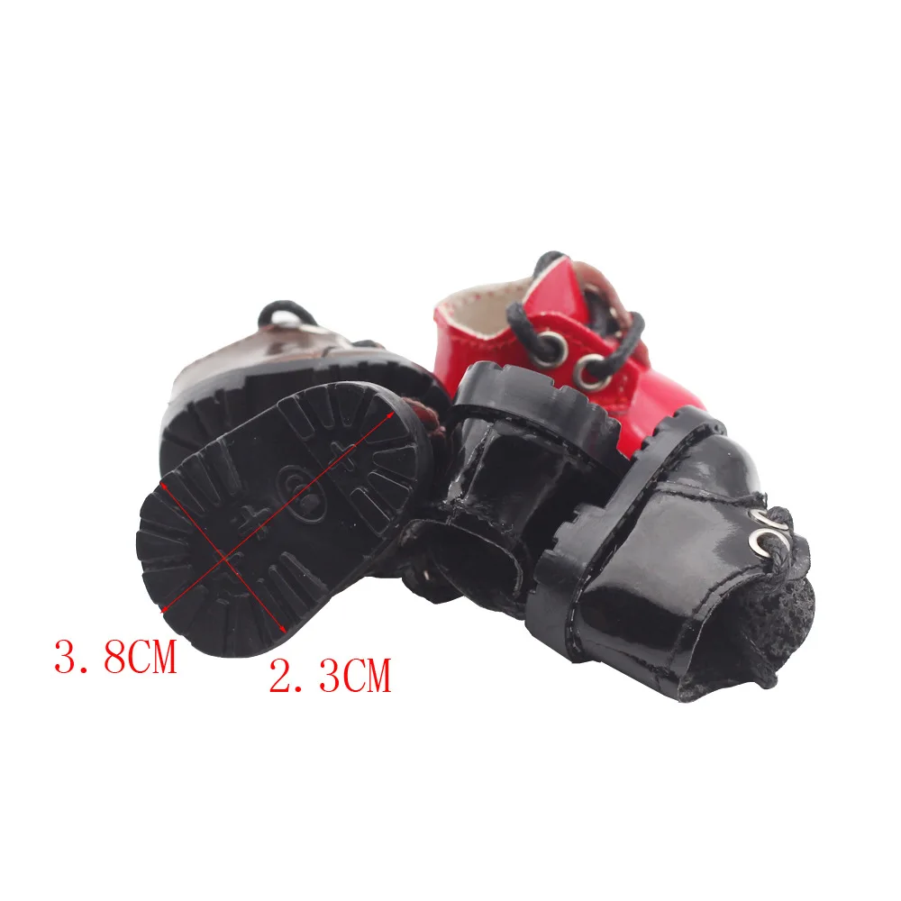 For Labubu Shoes (3.8*2.3cm) for 17cm Labubu Macaron and 10cm EXO /Cotton Doll Finger Shoes Doll Leather Shoes 6