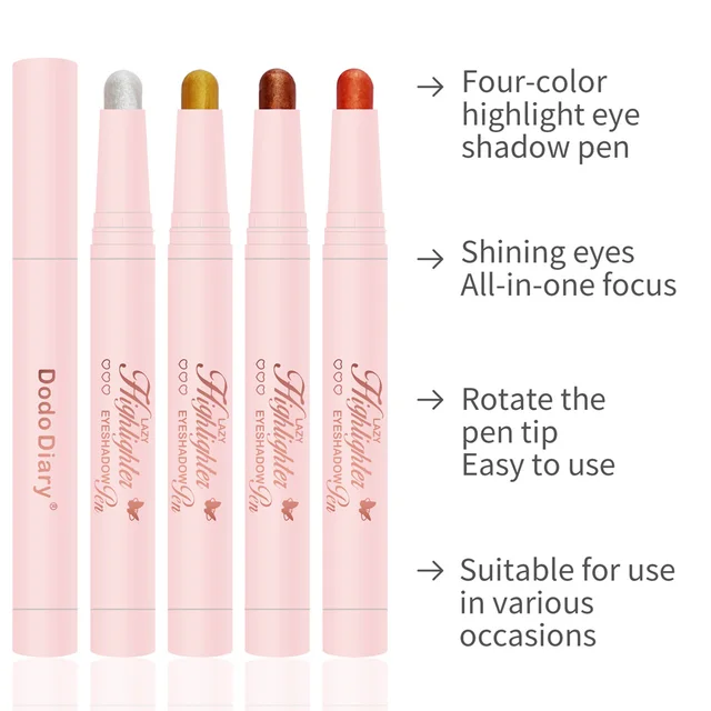 Multi Use Glitter Stick Highlighter Eyeshadow Shimmery Pearl Long Lasting Silky Pen For Face Waterproof Festival Makeup Cosmetic