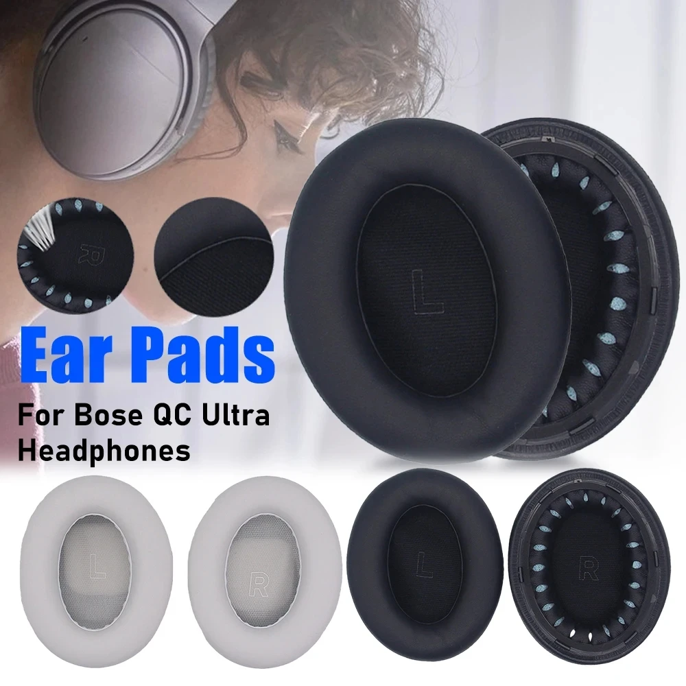 Protein Leather Ear Cushions For Bose QuietComfort Ultra Replacement Ear Pads Soft Foam Headset Earpads For Bose QC Ultra
