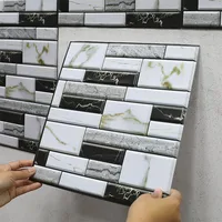 10 Pcs Self Adhesive Tile Wall Sticker Home Decor 3d Pvc Sticker Covers For Kitchen Cupboard Bathroom Waterproof Wallpaper 1