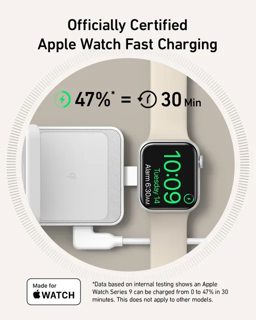 Anker MagGo 3-in-1 Charging Station, Qi2 Certified 15W MagSafe-Compatible Wireless Charger Stand,Apple Watch Charger for MagSafe - Hình ảnh 4