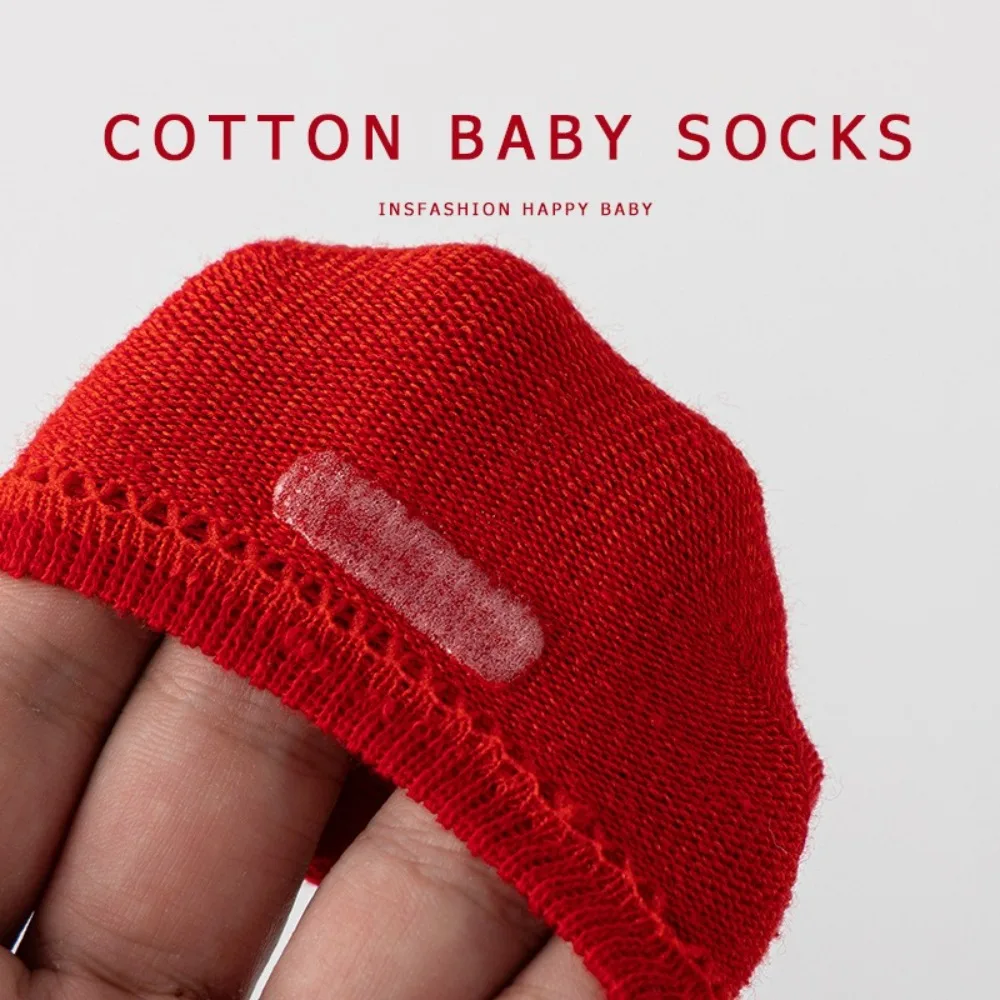 High Quality Cotton Newborn Kids Socks 0-3years New Year Baby Girls Boys Warm slippers Red Bow Children Sock Autumn Winter