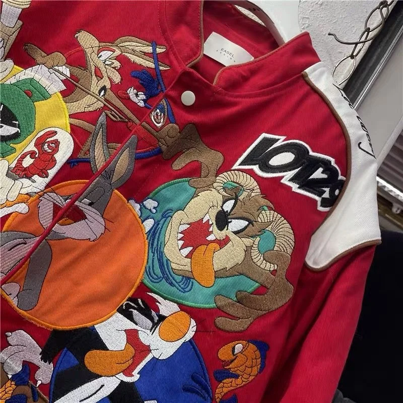 Autumn Winter Men Embroidery Baseball Plus Size Parkas Casual Zipper Long Sleeve Vintage Bomber Jacket Coat