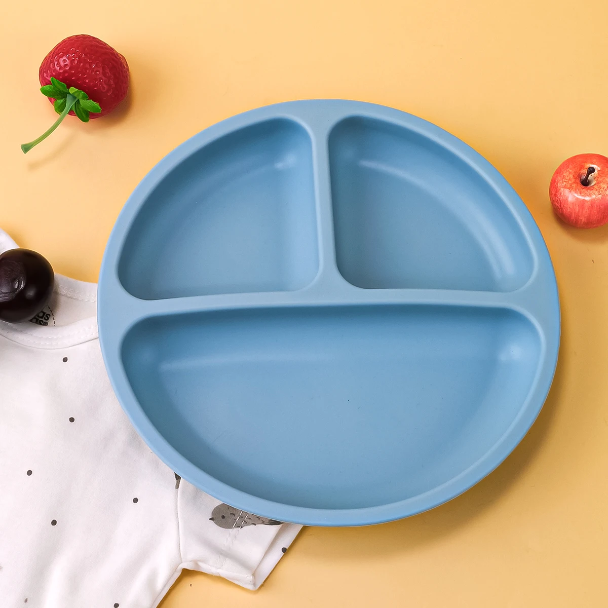 Baby Silicone Dining Plate Suction Cartoon Children Dishes Feeding Toddler Training Tableware