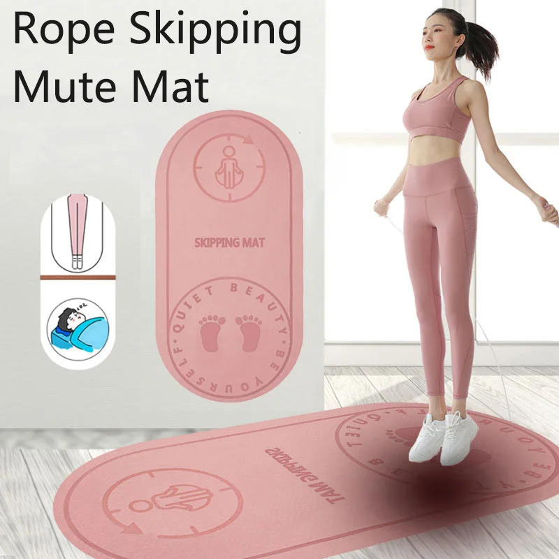 8mmThickenRopeSkippingMuteMatHomeJumpRopeYogaShockAbsorption