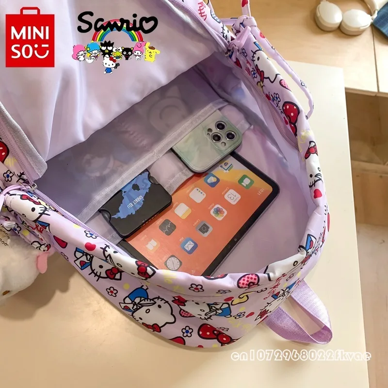 HelloKitty 2024 New Women's Backpack Fashion High Quality Girl Travel Backpack Cartoon Versatile Large Capacity Student Backpack