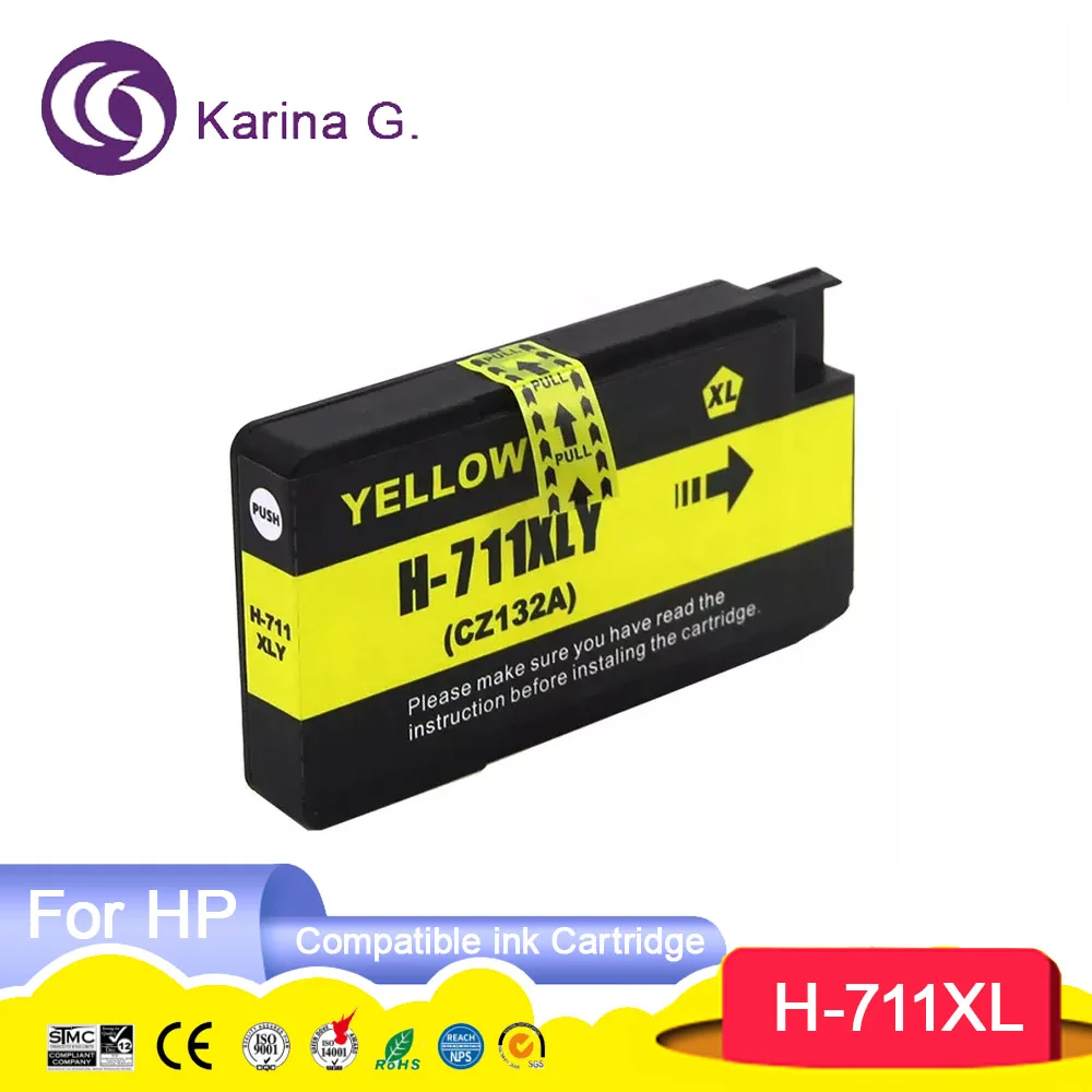 711 XL 711XL Premium Compatible Color Inkjet Ink Cartridge for 711 for  Designje