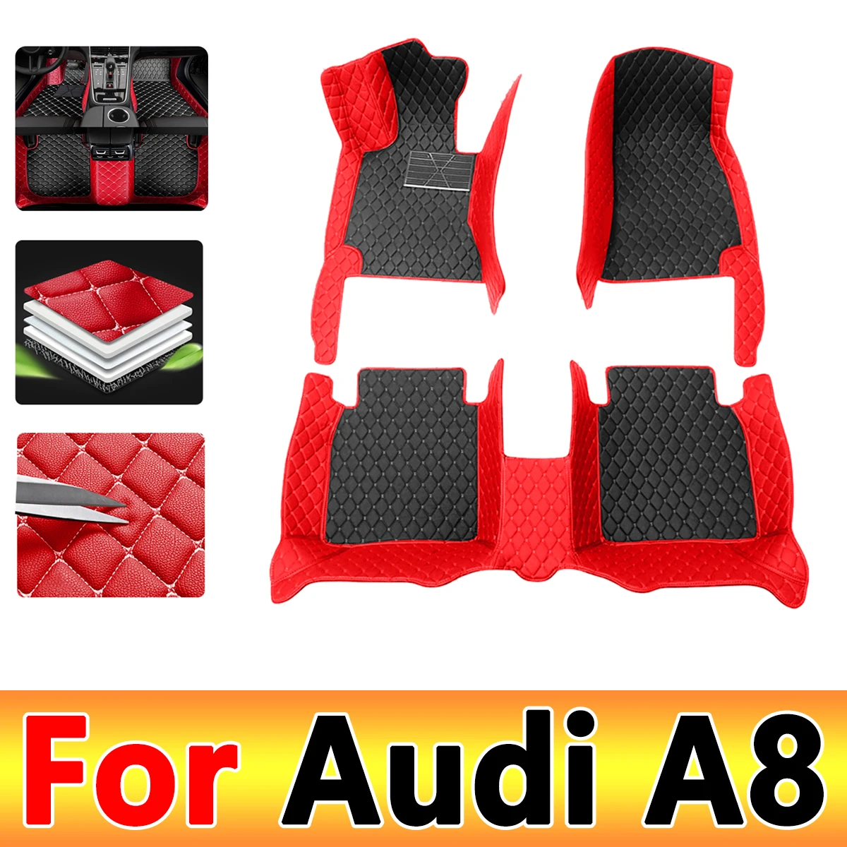 

Car Floor Mats For Audi A8 D3 4E 2006~2010 Carpet Luxury Leather Mat Durable Rug Interior Part Anti Dirt Pad Car Accessories