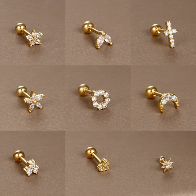 여성의 매력을 더하는 스테인리스 스틸 미니 지르콘 귀걸이