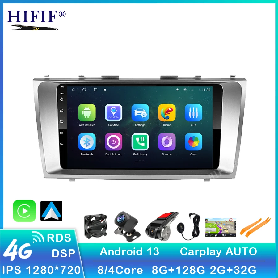 

Android 13 Octa-Core head unit HU 4G in Dash Car Radio Multimedia Video Player Navigation GPS For Toyota Camry 6 XV 40 50 2006