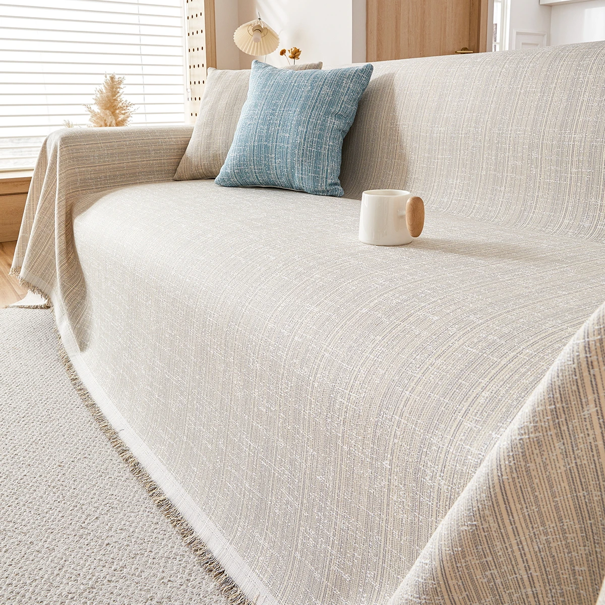 1PC Polyester Sofa Cover Blanket,Protection Sofa Anti-Cat Scratch Anti-Dirty All Seasons For Living Room Bedroom Office Cafe,Can Be Used In Home Decor 5
