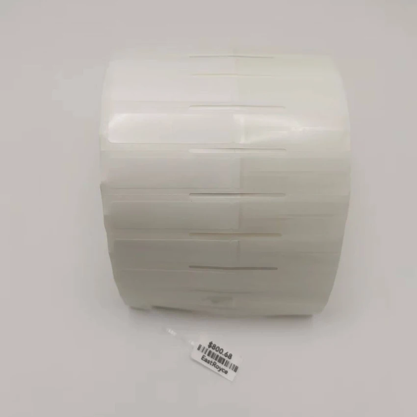 투명한 쥐 꼬리 보석 라벨, 빈 흰색 열 전사 PET 쥬얼리 가격표, 공장 용품, 86x11mm(3.5 x 0.437)