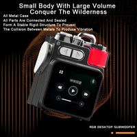 GAMINJA Wireless Bluetooth Metal Mechanical Speaker With LED Display Screen  RGB Desktop Subwoofer Support Calendar Alarm Clock - Image 3