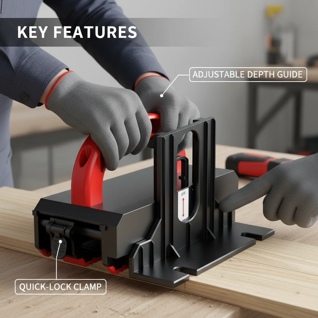 บล็อกดันเพื่อความปลอดภัยสำหรับเลื่อยวงเดือน Pemedor อุปกรณ์เสริมงานไม้ บล็อกดันที่ปลอดภัยและมั่นคงสำหรับเลื่อยวงเดือนและเราเตอร์ 1