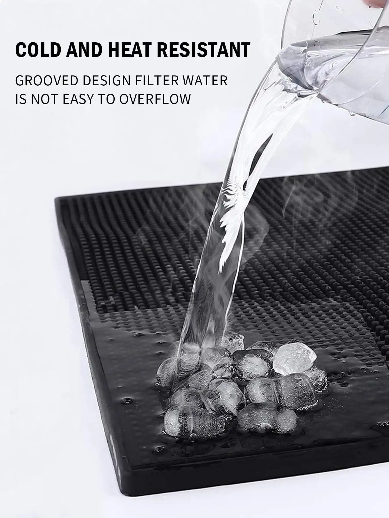 Premium Black Non-Slip Spill Mat - Thick, Durable & Stylish Bar Service Mat