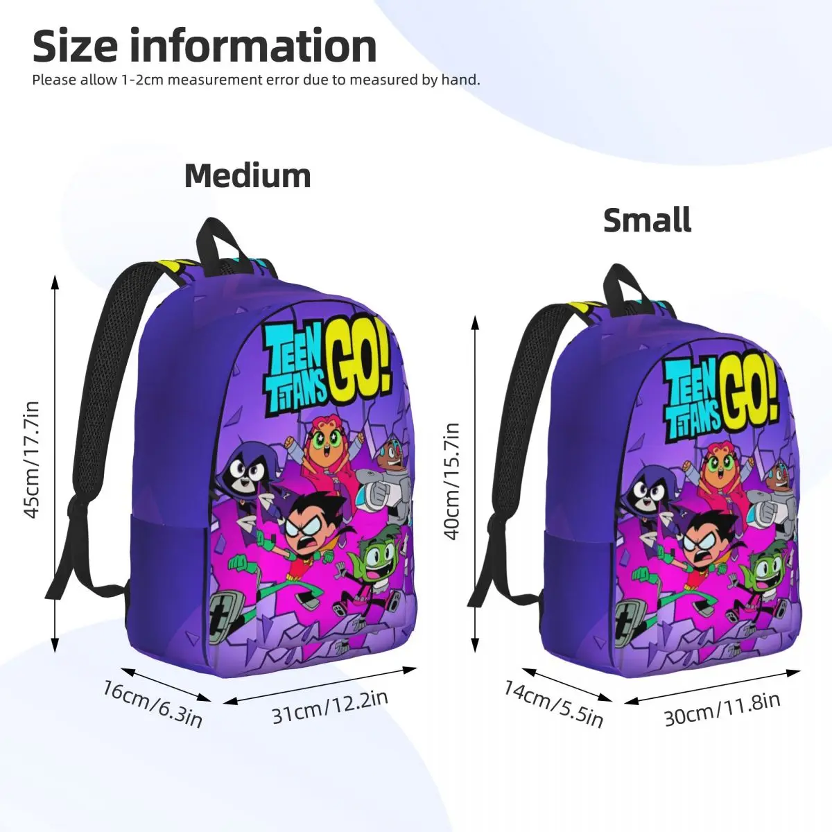 Teen Titans Go Family Backpack for Boy Girl Kids Student School Bookbag Daypack Preschool Primary Bag Sports 6
