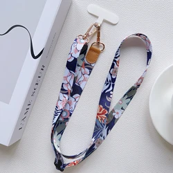 Retro Pattern Crossbody Phone Strap with Adjustable Length - Universal Antilost Neck Lanyard - Polyester / Nylon (Silver / Gray)