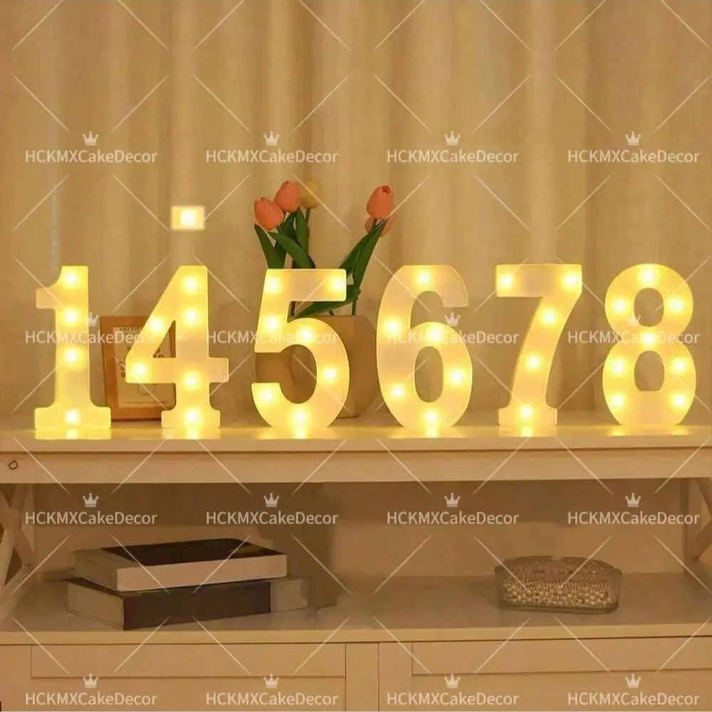 Illuminated LED Marquee Numbers - Battery Operated Decorative Lights for Events and Home Decor