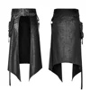 PUNK RAVE Men's Punk Removable Side Stereo Pocket Half Skirt Stage Performance Party Club Cosplay Men  Pants 5