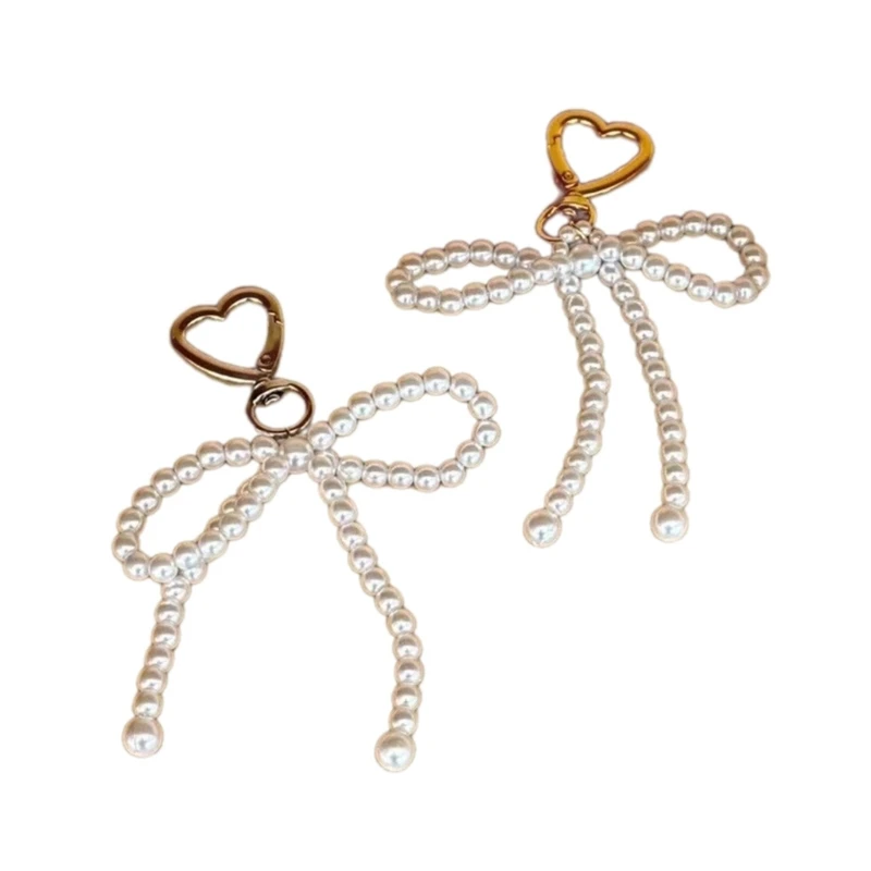 Llavero Con Borlas De Corazón Y Perlas, Llaveros Con Etiqueta De Metal, Accorios Para Auricular, Bolsa Colgante, Llavero De Coche - AliExprs