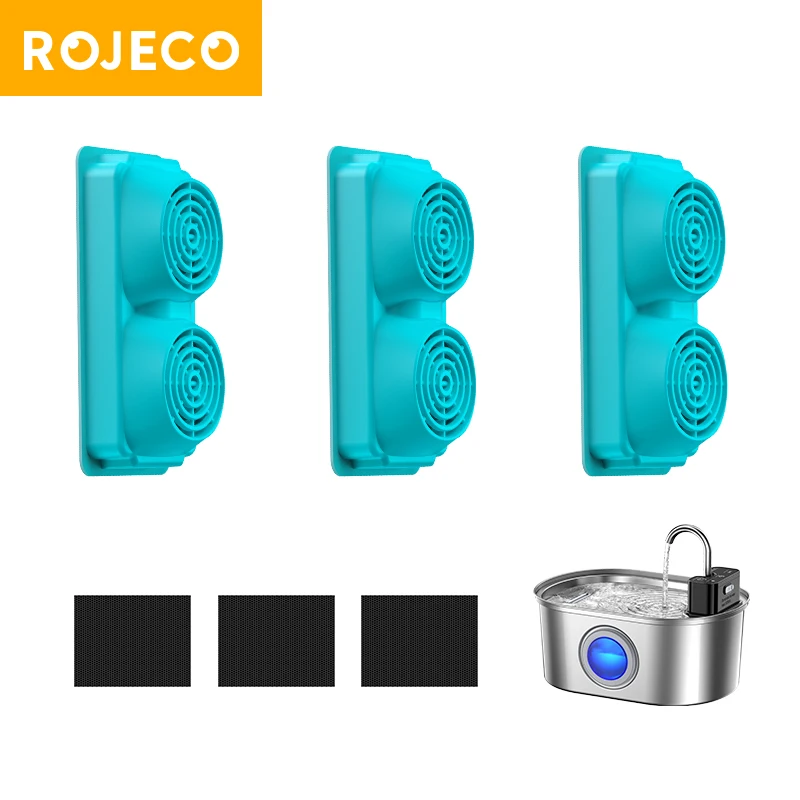 ROJECO Fuente Agua Gatos Inalámbrica 3.2L Acero Inoxidable 4000mAh, Dispensador + Filtros Repuesto