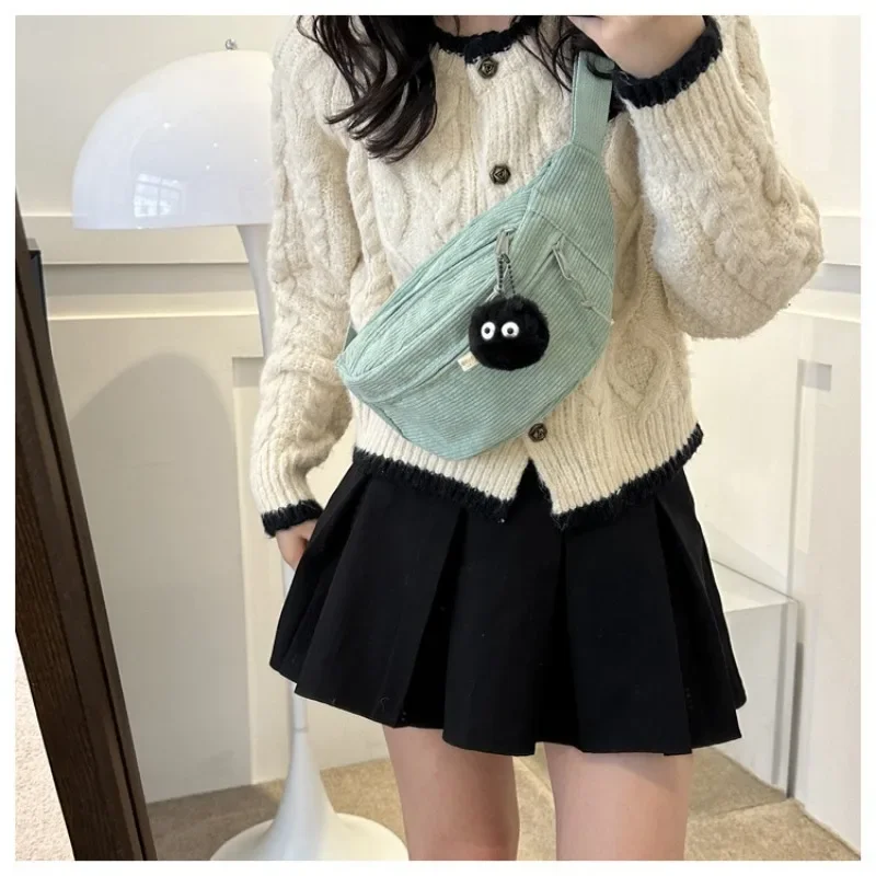 Corduroy Women Waist Bag Canvas Student Shoulder Crossbody Chest Bag Fanny Pack Fashion Phone Banana Female Bum Belt Bags