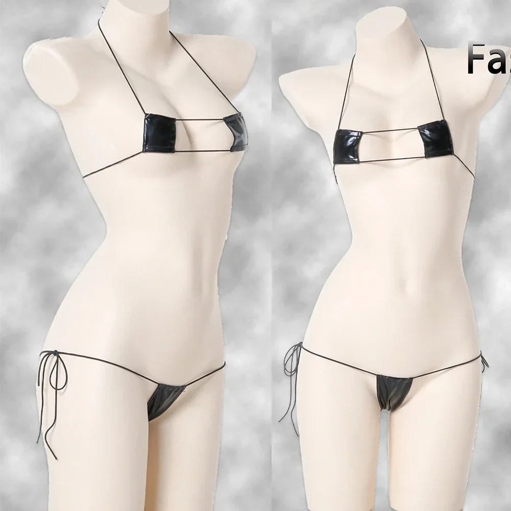Wet Look Lingerie Sexy Micro-Bikini Bandage Mini Lingerie Uniform Nightclub Costumes Swimwear Cosplay Underwear Babydolls