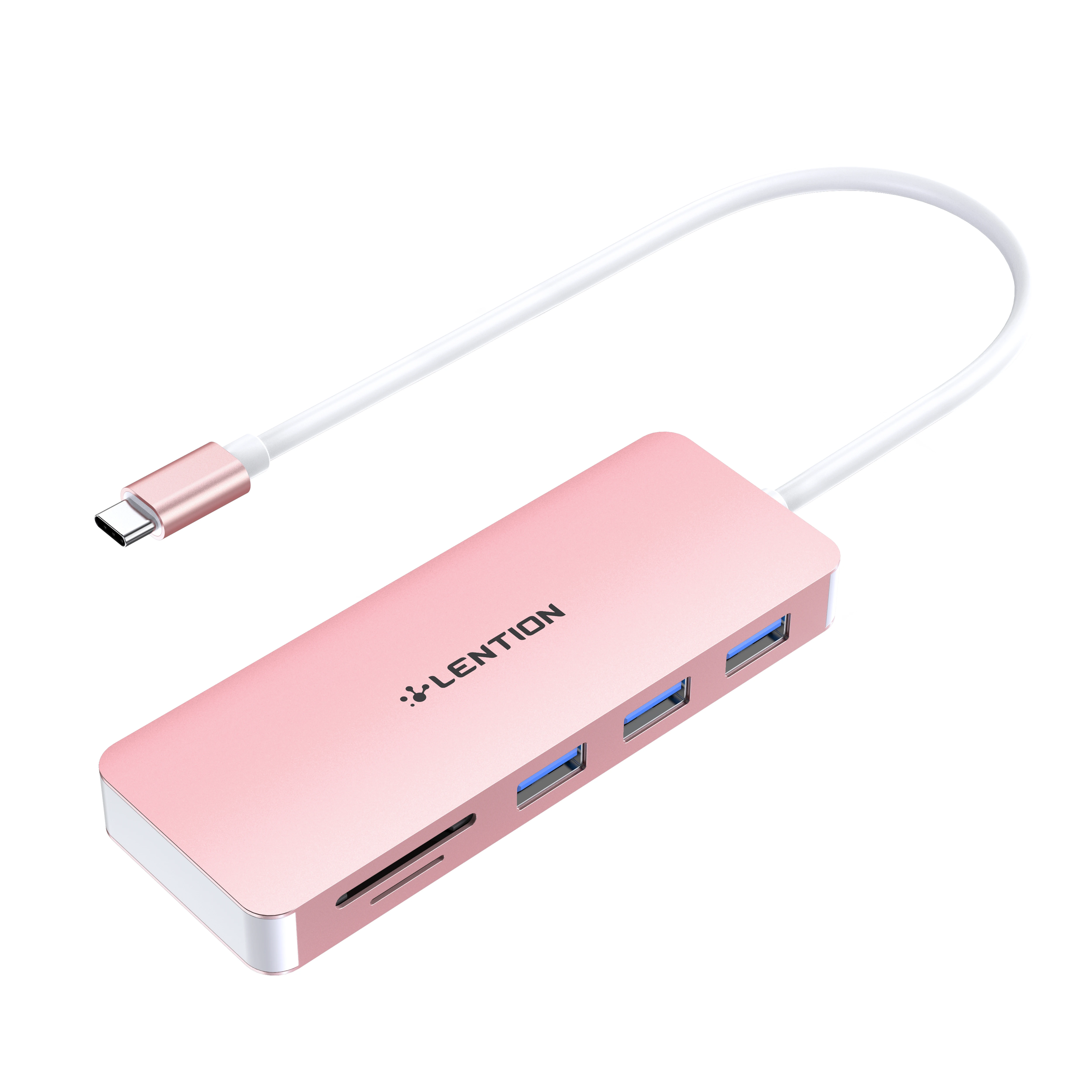 Lention USB C  Hub with HDMI, Card Readers, Gigabit Ethernet, Charging, USB 3.0, Aux Adapter for MacBook Pro, New Mac Air