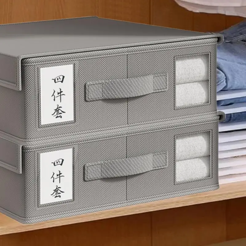 High Quality Linen Closet Organizers and Storage Cube Foldable Sheetcube Bed sheet set Organizer for Bedding Sheets and Clothes 3