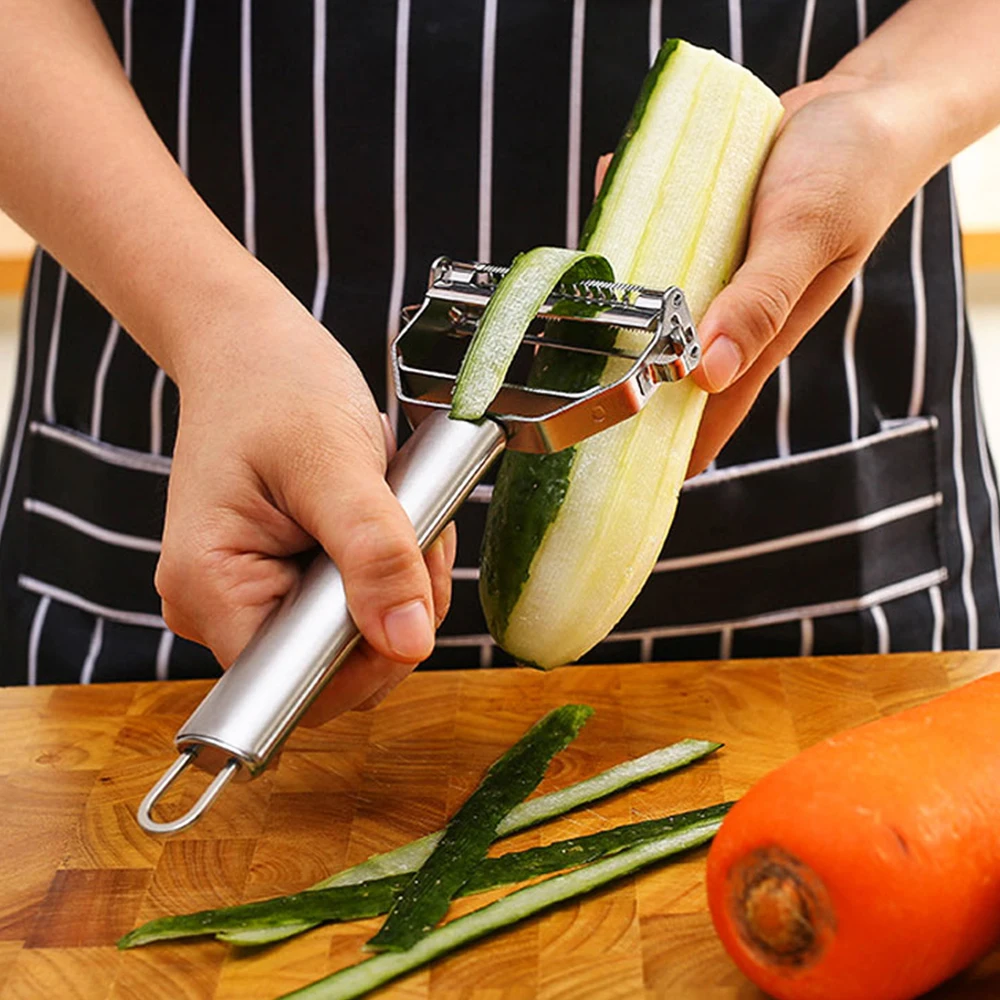 Stainless Steel Multi-function Peeler Slicer Vegetable Fruit Potato  Cucumber Grater Portable Sharp Kitchen Accessories Tool