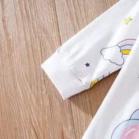 Spring And Autumn Boys And Girls Cute Cartoon Rainbow Elephant Print Cotton Comfortable Long Sleeve Baby Bodysuit 5