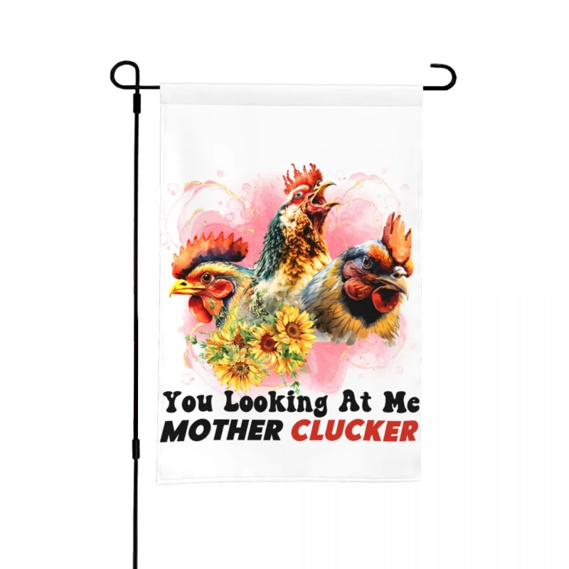 

Mother Funny Chicken Christmas Garden Flag Santa Gift Garden Decoration Banner 31x46cm(12in X 18in)