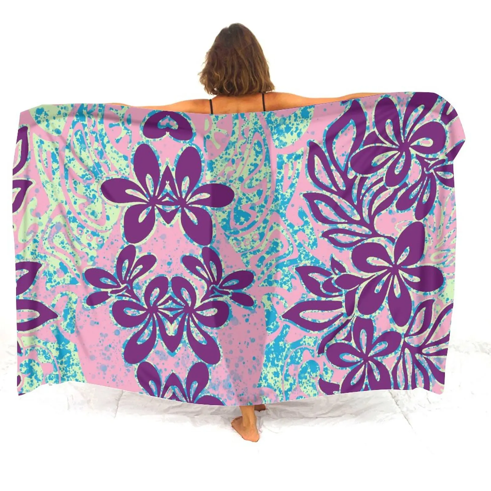 Four Seasons Sarong Custom Polynesian Ladies Seaside Sarong Bikini Cappotto Antiscivolo Sarong Elegante Temperamento Stampa Floreale Estate