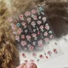 Flash Pink Queen Chrysanthemum Jade Pendant Adhesive Nail Stickers Art Decals Manicure Accessories T-4617 6