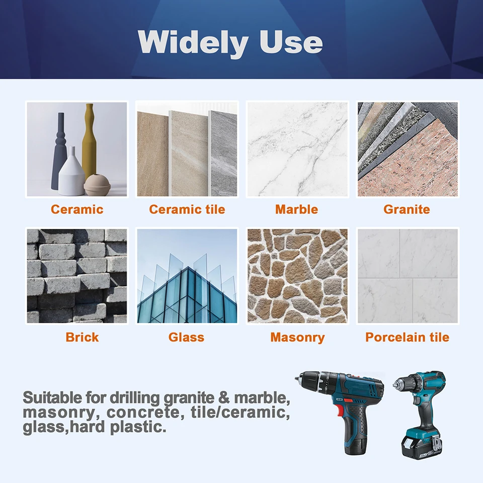 Punte Diamantate Per Forare Piastrelle - 100mm Con Filettatura M14 Per Gres Porcellanato E Marmo - Foto 7