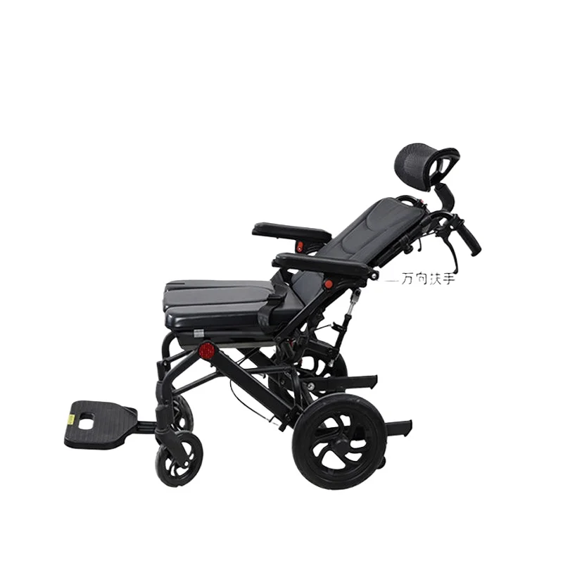 wheelchair the elderly folded light small with a toilet laid seated the trolley lightweight thickened reinforced high backrest