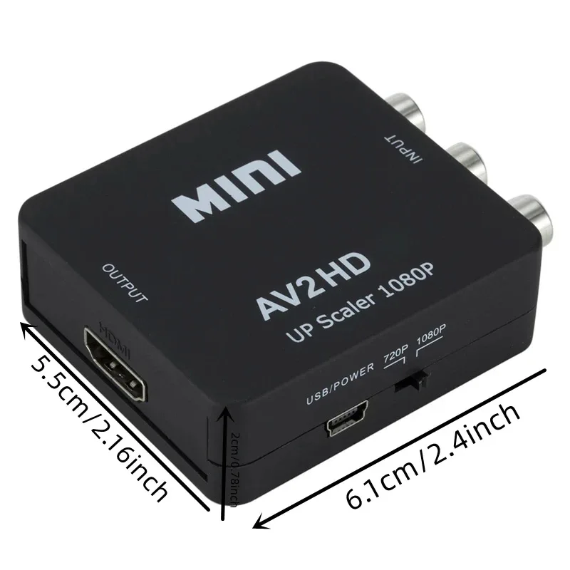 HD 1080P RCA AV To HDMI-compatible Adapter Converter HD 1080P RCA AV To HDMI-compatible Adapter Converter