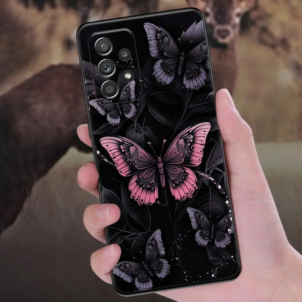 Elegant Black Butterfly Love Phone Cover - Stylish Protective Back Case