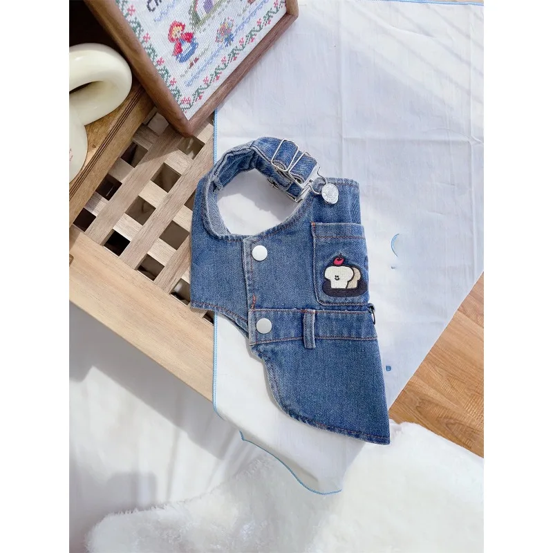 Dog Clothes Denim Straps Skirts Vests Small Biker Pomeranian
