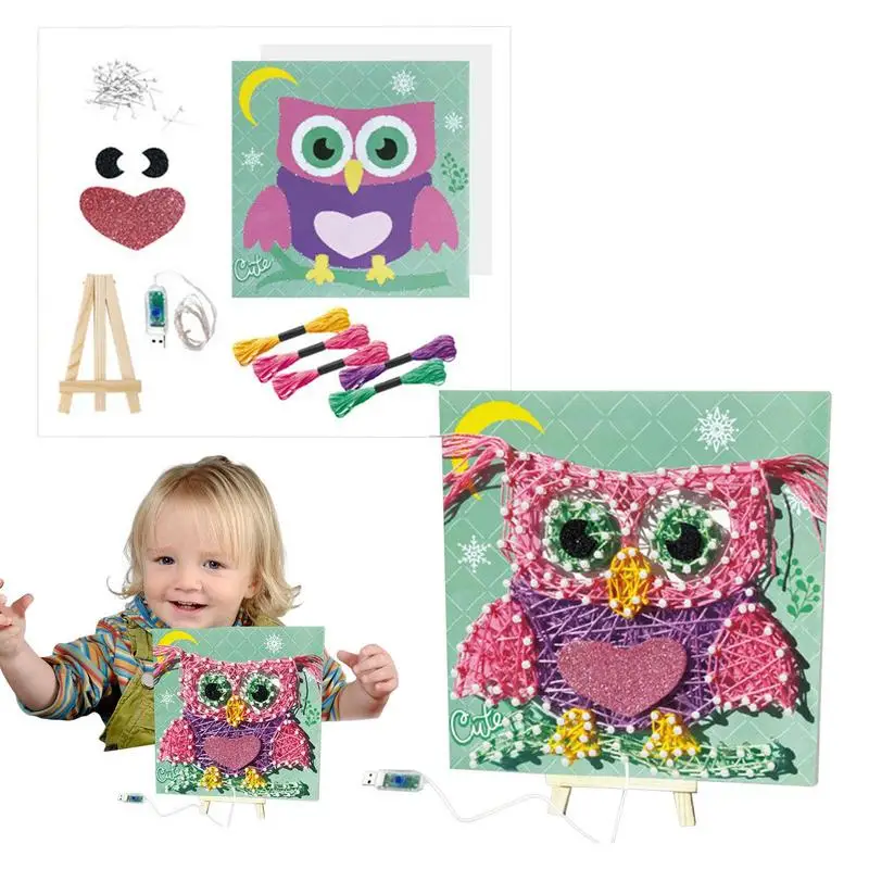 String Art Kits For Kids Ages 8,12 Cartoon Animal Diamond Painting By  Numbers Arts Crafts With LED Lights birthday gifts - AliExpress