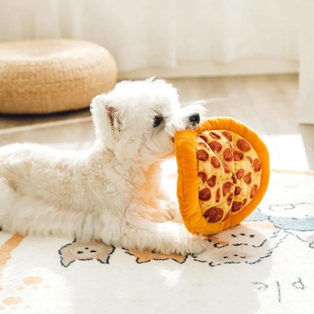 

Simulation Dog Sniffing Sound Paper Toy Plush Bite Resistant Dog Pizza Sounding Toy Puppy Tooth Grinding Toys