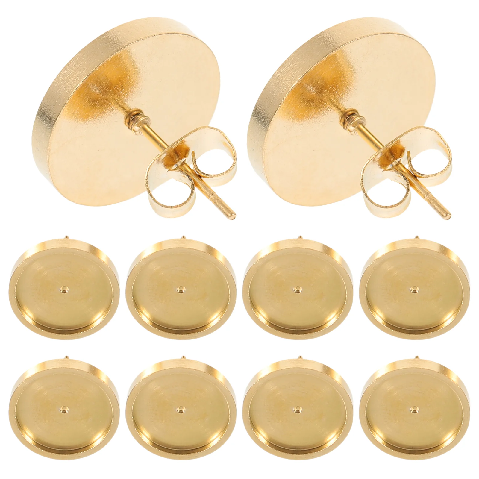 

10pcs Earrings Blanks Stud Earrings Settings Trays Stainless Steel Stud Earrings Bezels